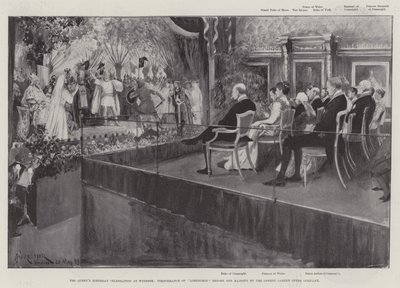 Dronningens fødselsdagsfejring i Windsor, opførelse af Lohengrin før Hendes Majestæt af Covent Garden Opera Company af Amedee Forestier